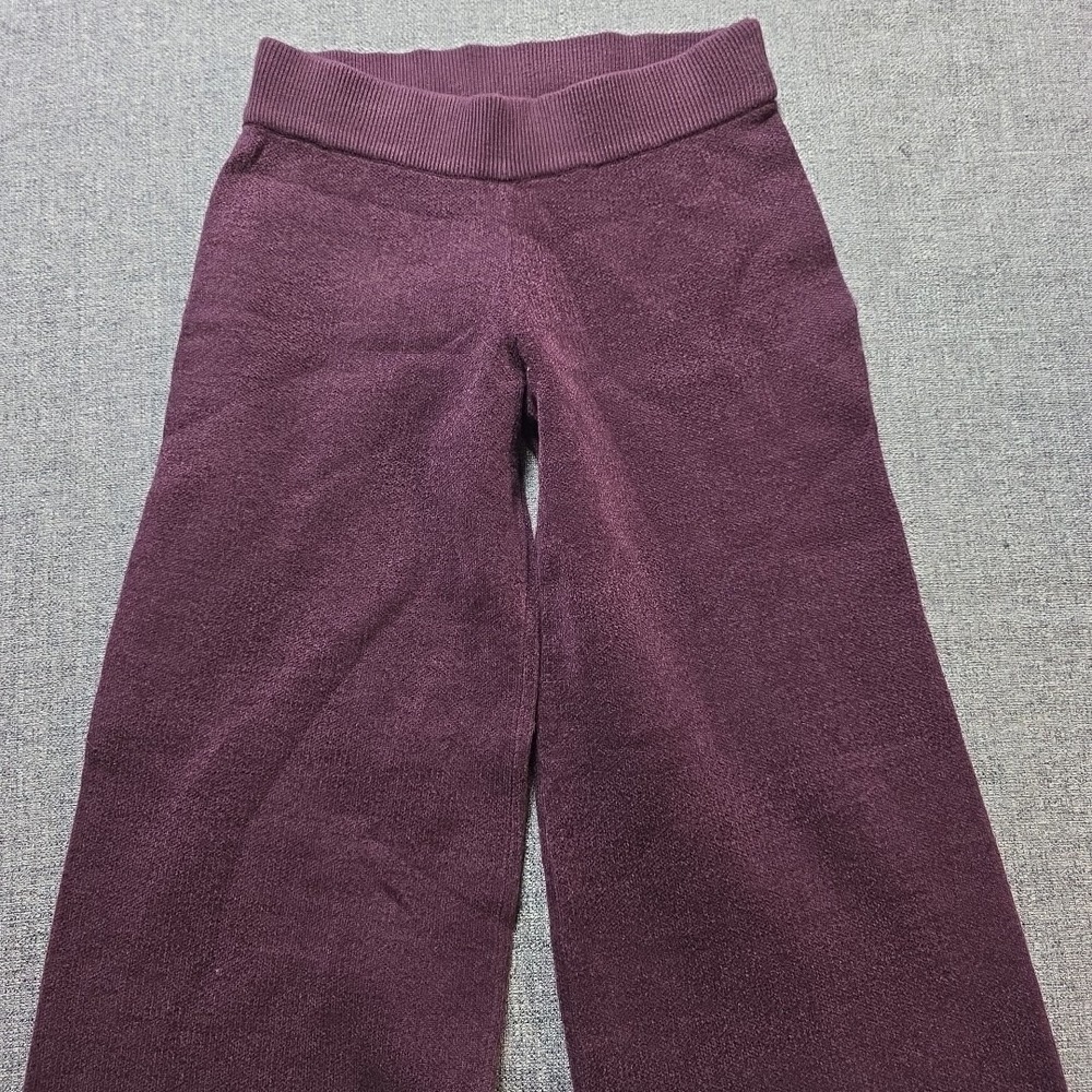 Adrienne Vittadini Pants Women Knit Wide Leg Purple Size XS